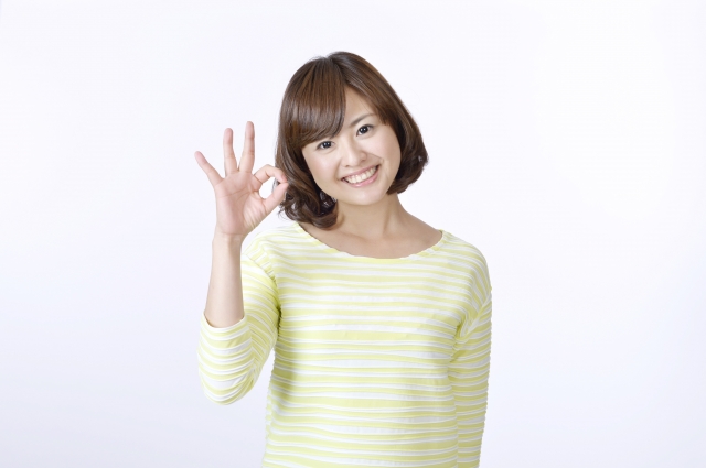 woman with OK sign